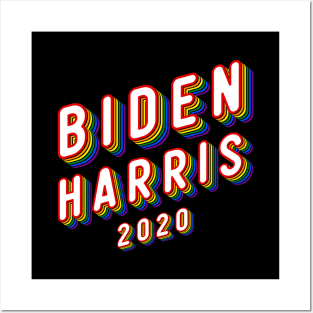 Biden Harris 2020 LGBTQ Pride Rainbow text Posters and Art